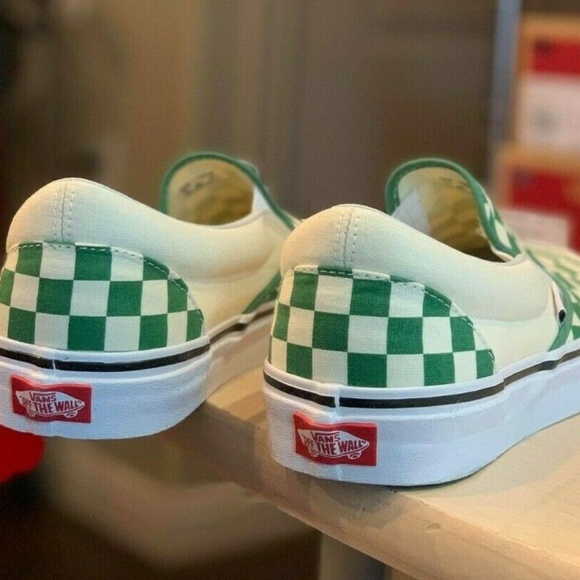 Vans Classic Slip On Checkers Womens Grass Green - Picture 6 of 8